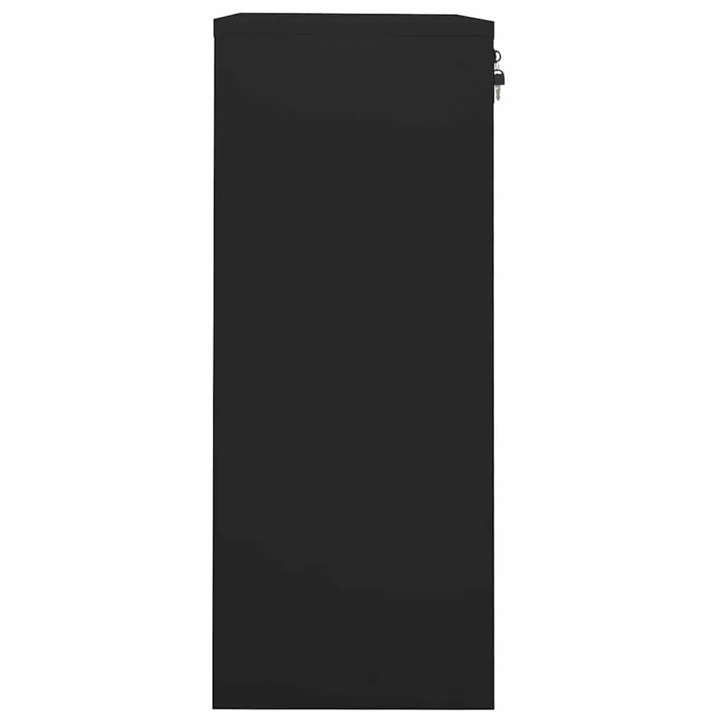 Office Storage Cabinet File Organizer Black Steel 90x40x102cm