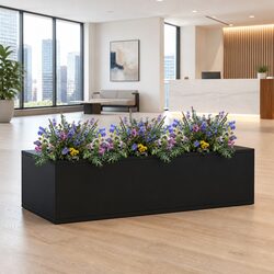 Office Flower Box Anthracite Steel Garden Planter Modern Home Decoration Pot