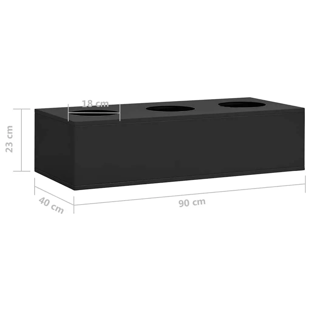 Steel Flower Box Modern Office Decoration 90 x 40 x 23 cm Anthracite