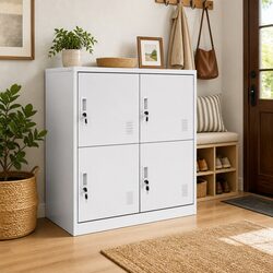Steel Locker Cabinet Storage Grey 90x45x92.5cm Modern Design Office School