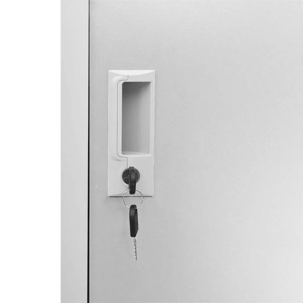 Steel Locker Cabinet Storage Grey 90x45x92.5cm Modern Design Office School
