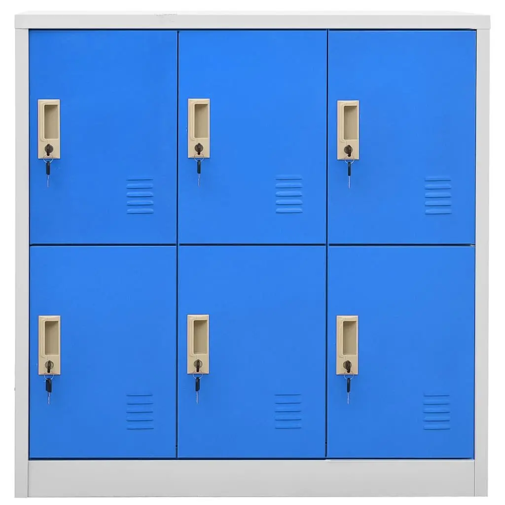 Locker Cabinet Storage Organiser Steel Blue Modern Design Office School Home
