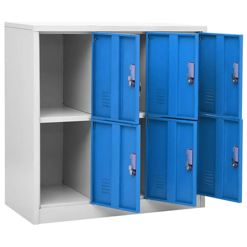 Locker Cabinet Storage Organiser Steel Blue Modern Design Office School Home