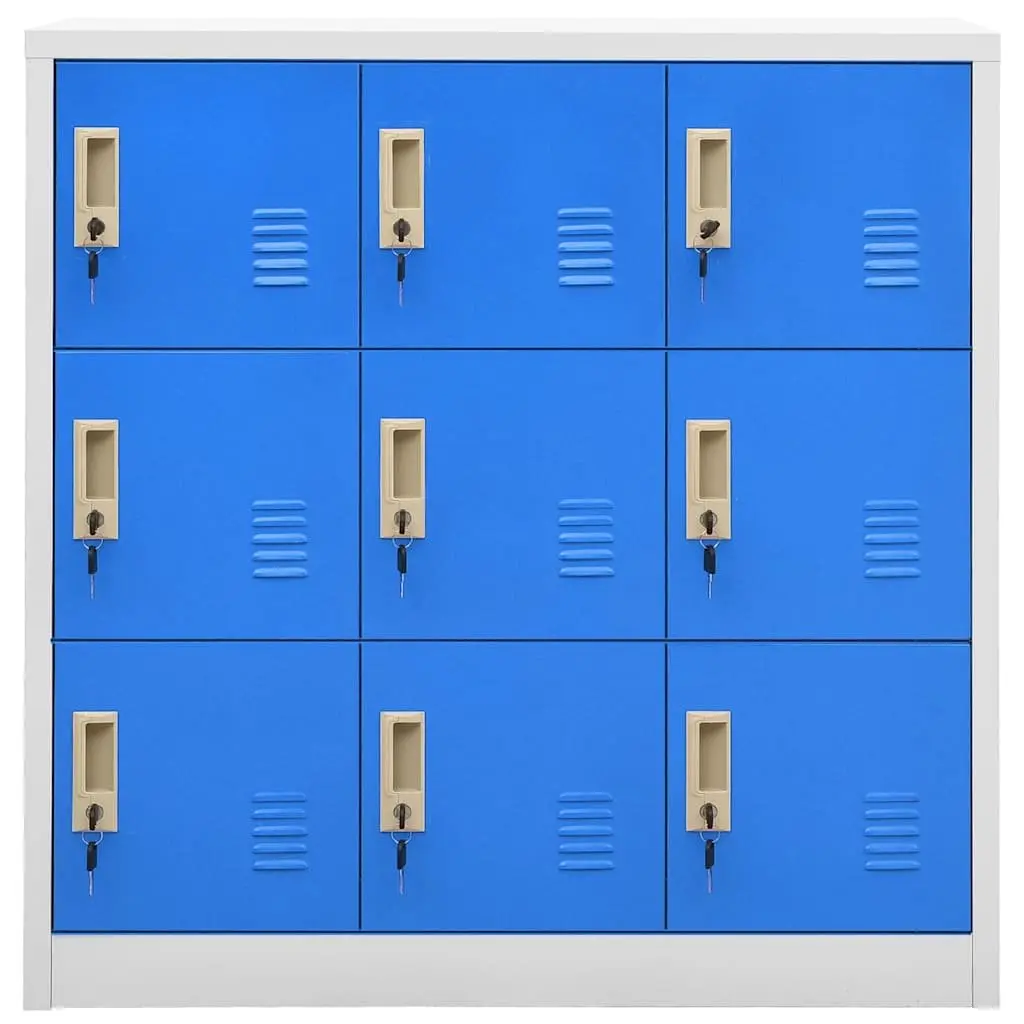 Locker Cabinet Steel Storage Organiser with Locks 92.5cm Blue Grey