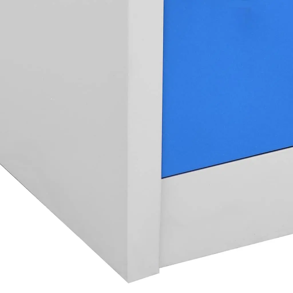 Locker Cabinet Steel Storage Organiser with Locks 92.5cm Blue Grey