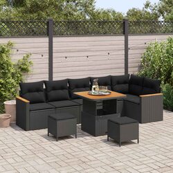 Quality 9-Piece Garden Sofa Set with Hidden Storage
