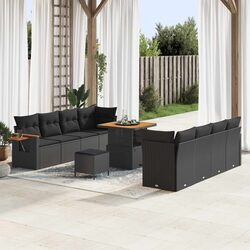 Value-Driven 12-Piece Outdoor Sofa Set in Black