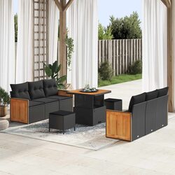 Value-Focused 11-Piece Outdoor Sofa Set - Black