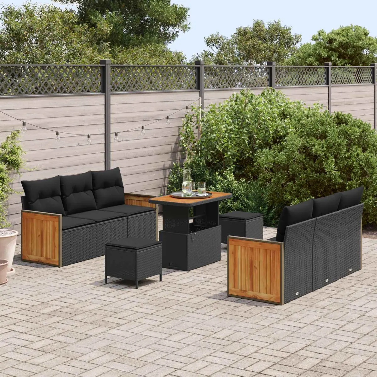 11-Piece Outdoor Sofa Set with Cushions Included