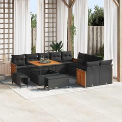 Modular Garden Sofa Set 17 Pieces Outdoor Furniture Rattan Patio Seating Lounge