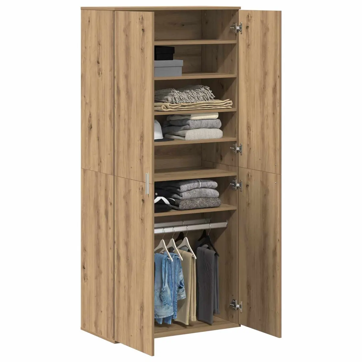 Highboard Storage Cabinet Shoe Organiser 80 x 39 x 178 cm Engineered Wood Beige