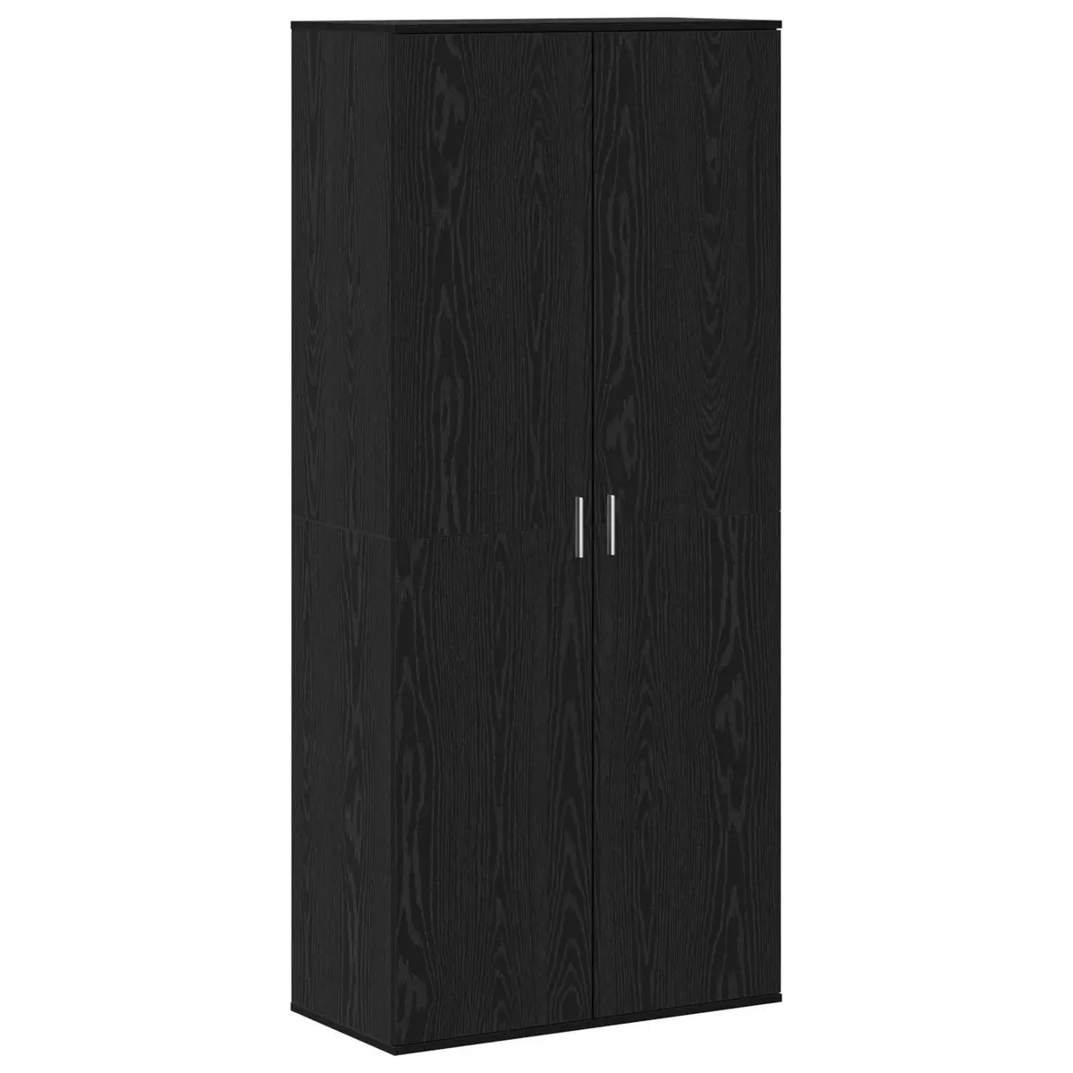 Highboard Storage Cabinet Organiser 80 x 39 x 178 cm Black Oak