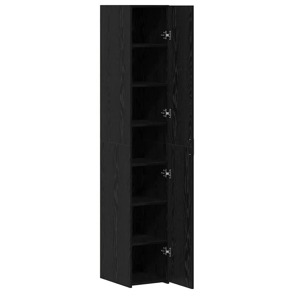 Highboard Black Oak Storage Cabinet Living Room Furniture Bedroom Organiser