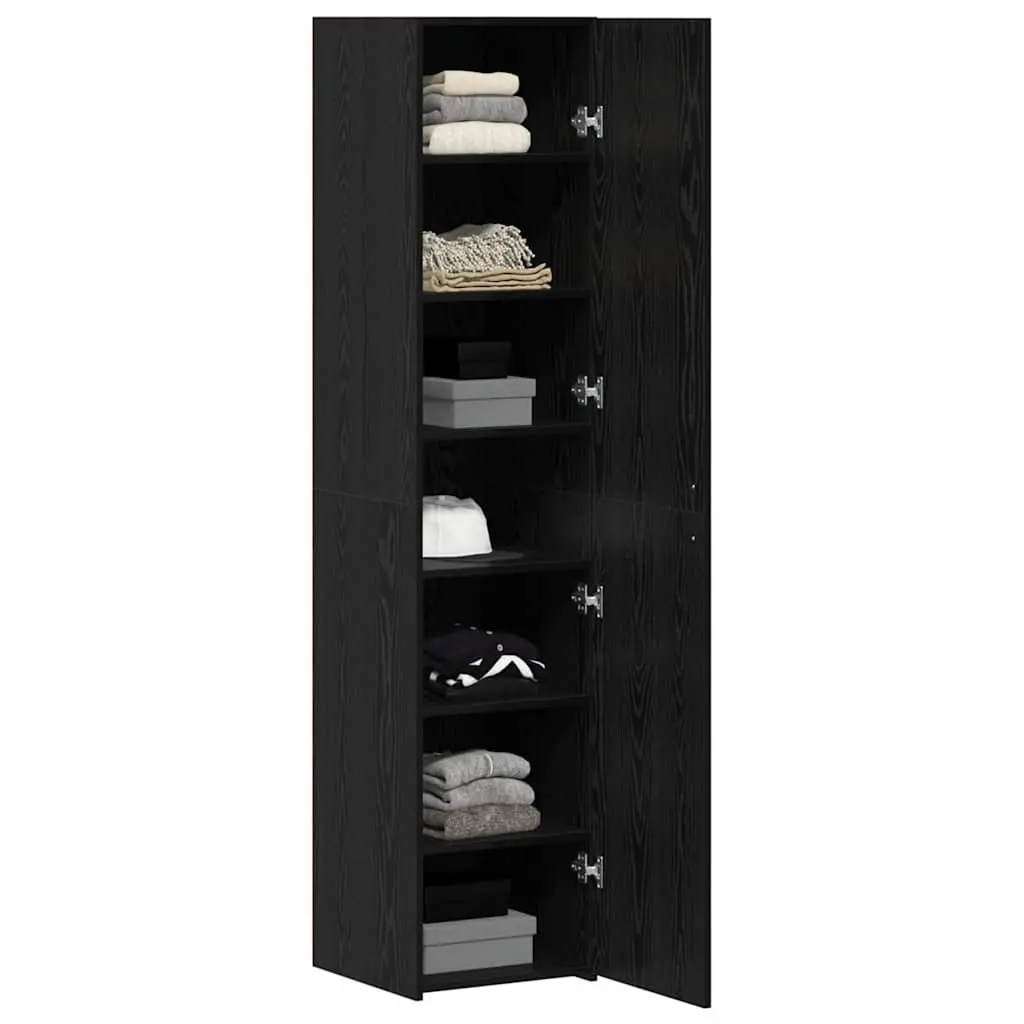 Highboard Storage Cabinet Engineered Wood 40 x 42.5 x 185 cm Black