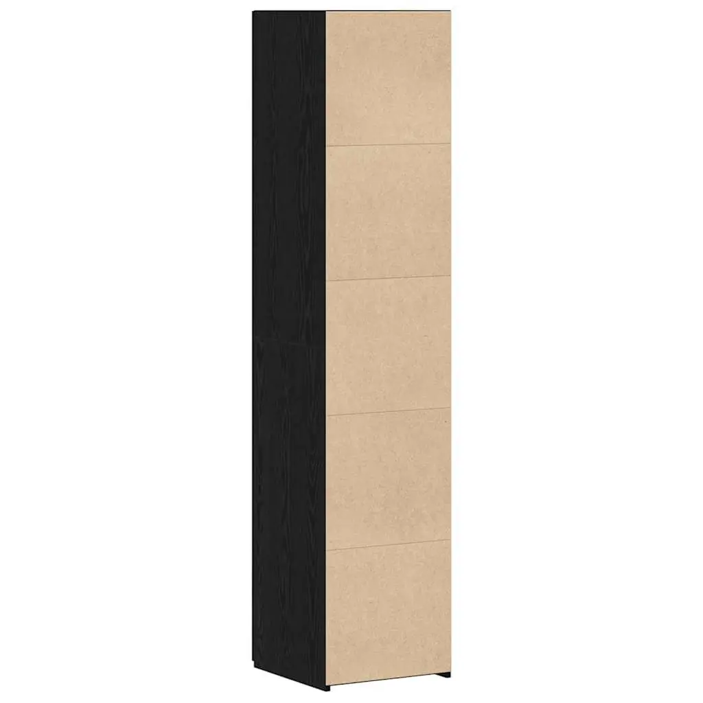 Highboard Storage Cabinet Engineered Wood 40 x 42.5 x 185 cm Black