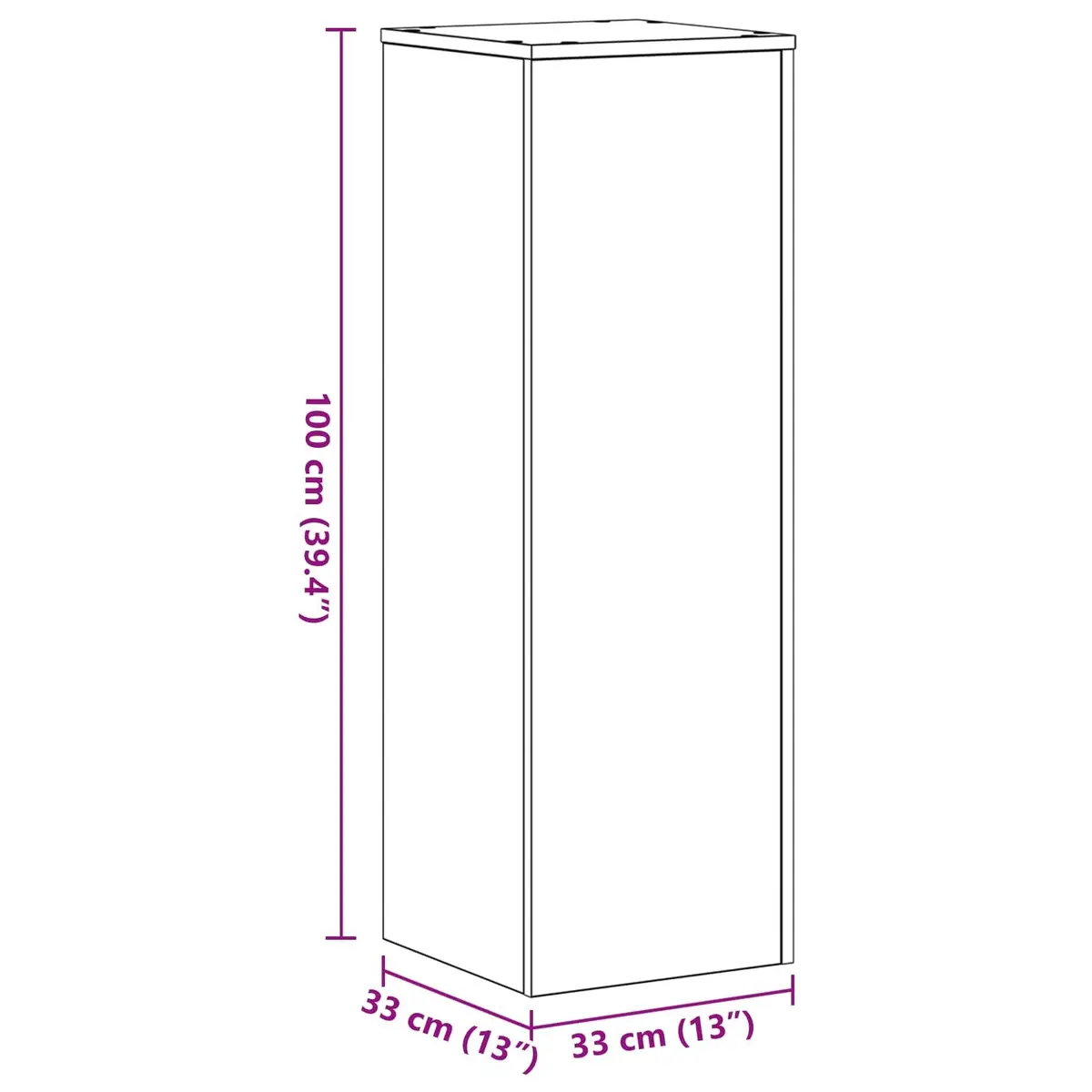 Plant Stand Indoor Outdoor Display 33 x 33 x 100 cm Black 2 Pieces