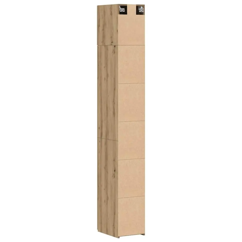 2 Piece Storage Cabinet Adjustable Shelves Hinged Doors Brown