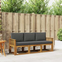 Outdoor Sofa Set 3 Pieces with Cushions Garden Furniture Patio Seating Acacia