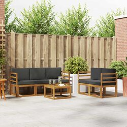 Brown 6-Piece Patio Sofa Set with Cushions for Relaxation