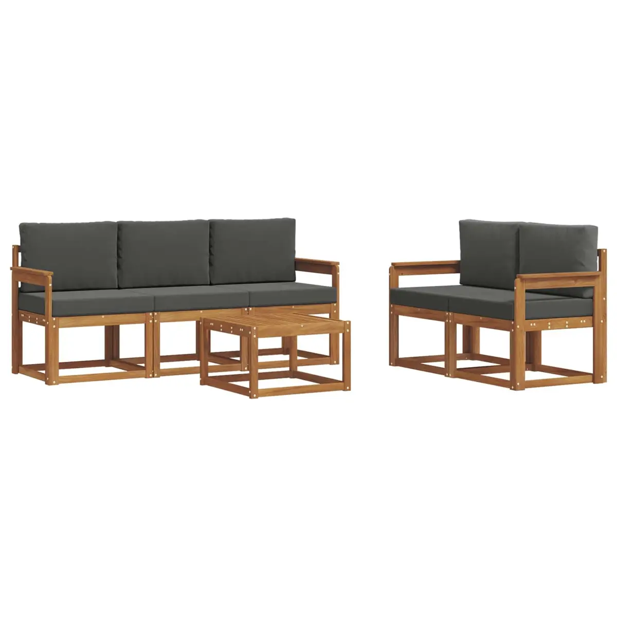 Outdoor Sofa Set Modular Lounge 6 Piece Brown