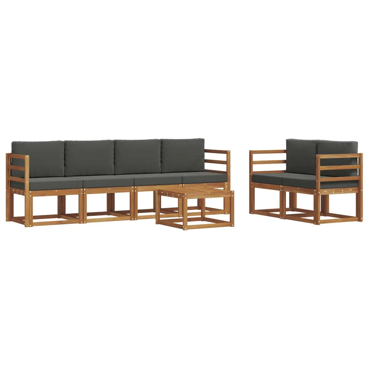 Outdoor Sectional Sofa Set 7 Piece Garden Furniture Patio Lounge Brown