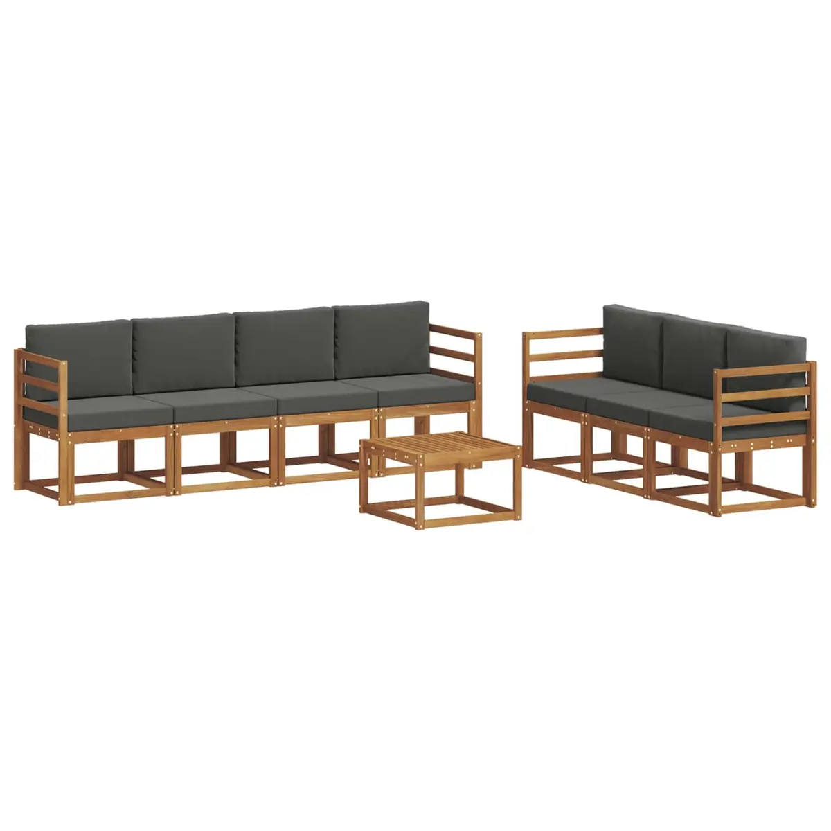Outdoor Sofa Set Modular Lounge 8 Pieces Solid Wood Brown
