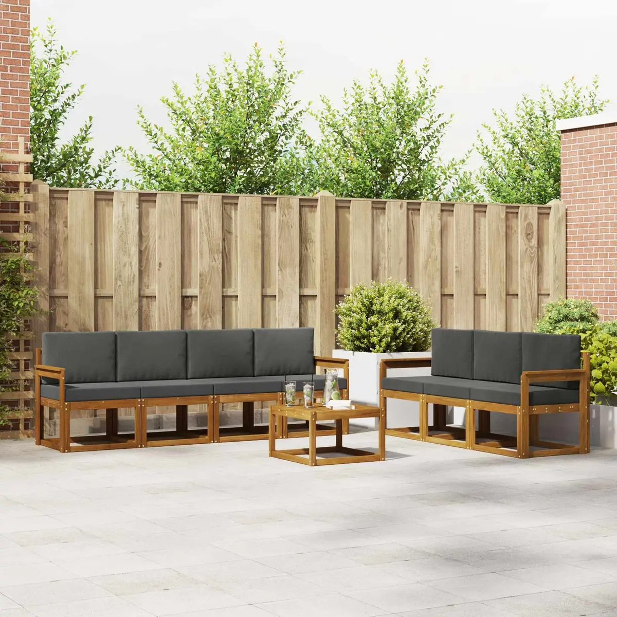 8-Piece Outdoor Sofa Set with Weather-Resistant Cushions