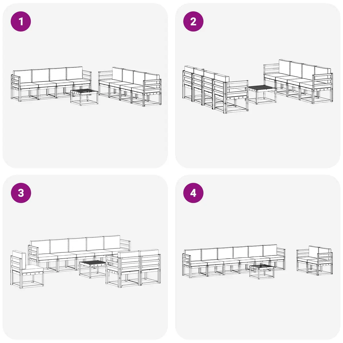 9 Piece Outdoor Sectional Sofa Set