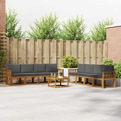 Comfortable 9-Piece Outdoor Sectional Sofa Set in Brown