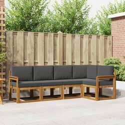 Durable and Comfortable 5-Piece Outdoor Sofa Set in Brown