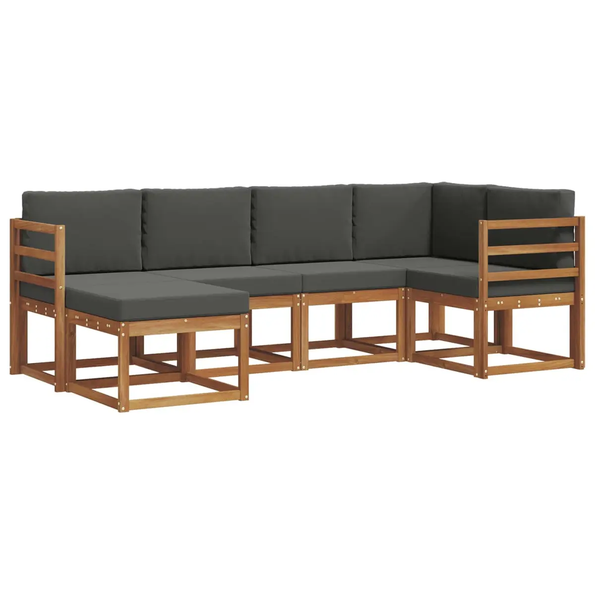 Outdoor Sofa Set 6 Piece Garden Furniture with Cushions Brown Patio Lounge