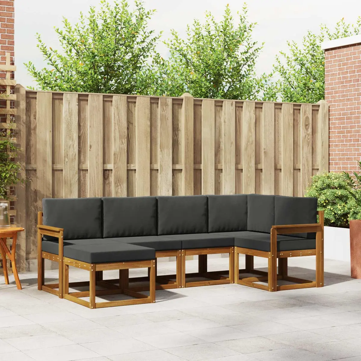 Outdoor Sofa Set 6 Piece Garden Furniture with Cushions Patio Lounge Natural