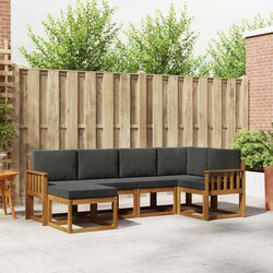 Quality Outdoor Sofa Set: 6 Pieces, Cozy Cushions