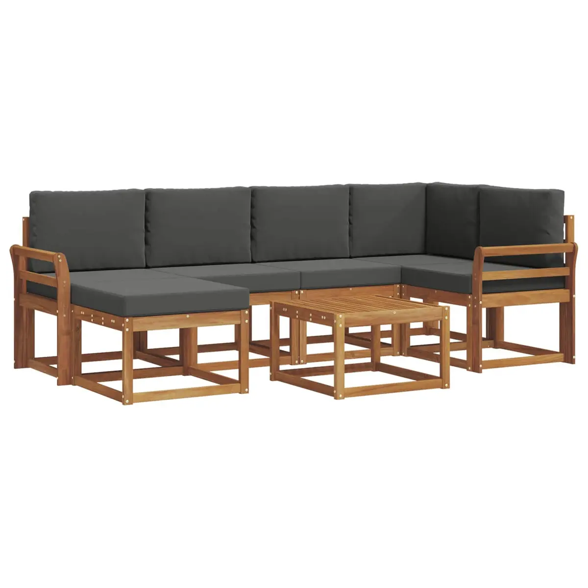 Outdoor Sofa Set Modular Garden Furniture 7 Piece Brown