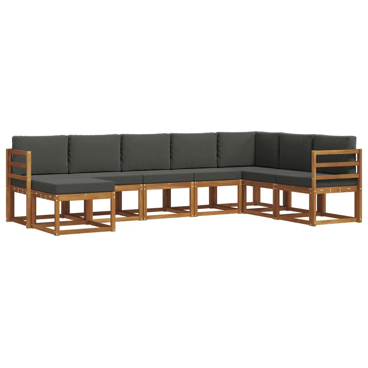 Outdoor Sofa Set Modular Garden Furniture 8 Pieces Brown