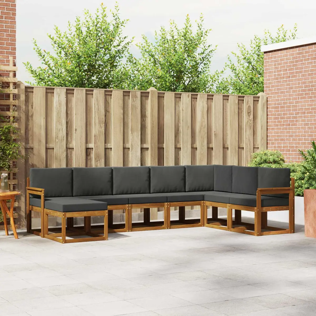 Outdoor Sofa Set Modular Garden Patio Furniture 8 Pieces with Cushions Brown
