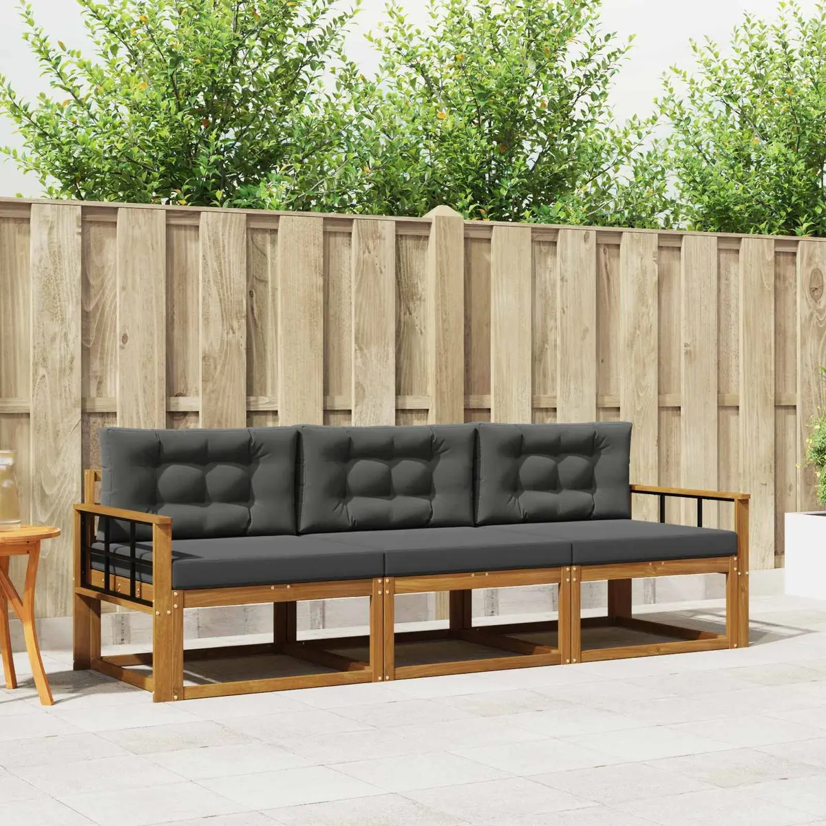 Outdoor Sofa Set Modular Garden Patio Sectional 3 Piece Brown