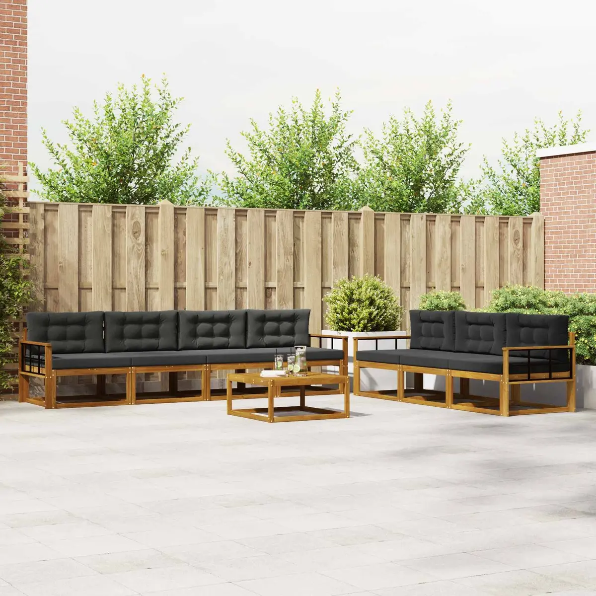 8-Piece Modular Sofa Set for Outdoor Comfort