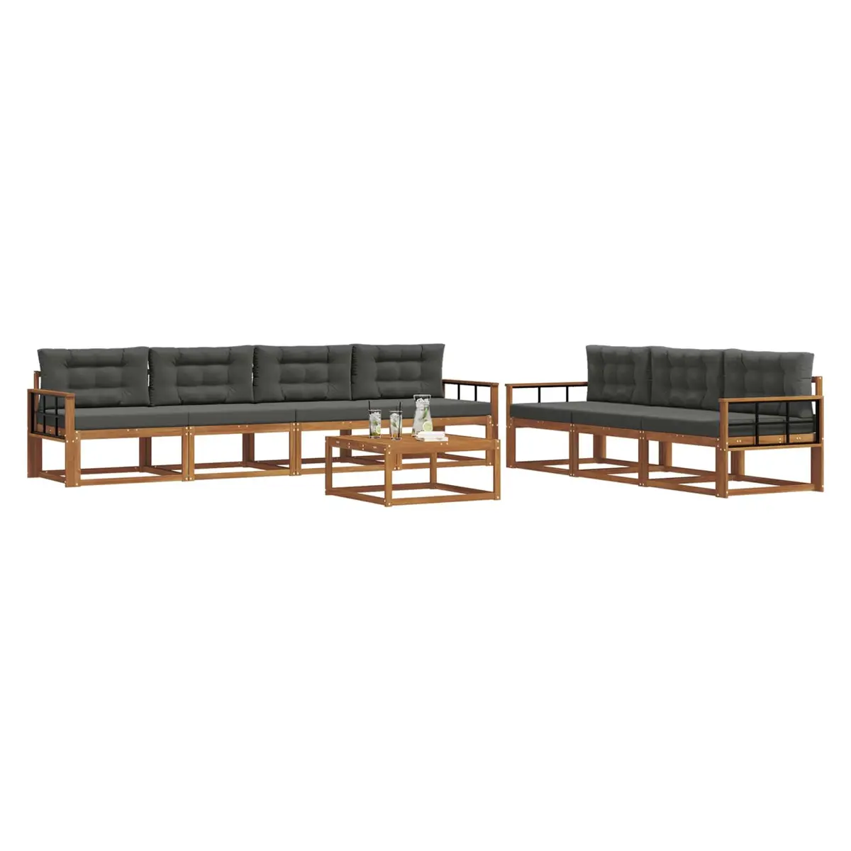 8-Piece Modular Sofa Set for Outdoor Comfort
