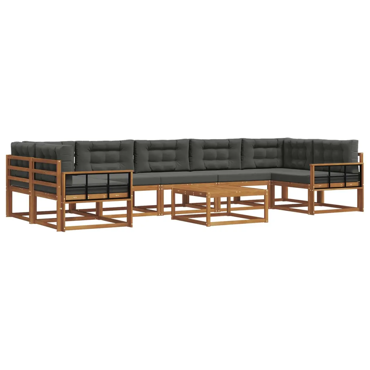 Outdoor Sectional Sofa Set Modular Garden Patio Lounge 8 Piece Natural
