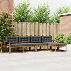 Outdoor Sectional Sofa Set 5 Piece Modular Garden Patio Furniture with Cushions