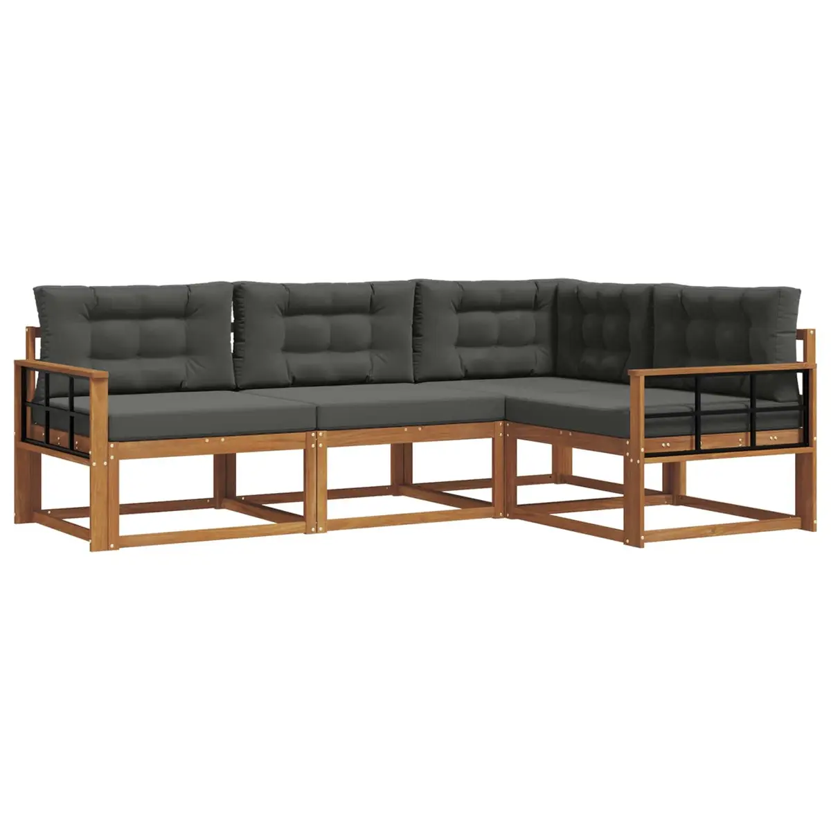 Outdoor Sectional Sofa Set Modular Seating 4 Piece Brown