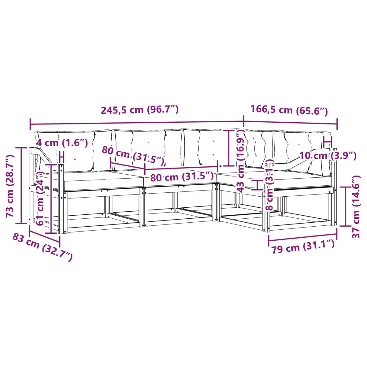 4-Piece Outdoor Sofa Set
