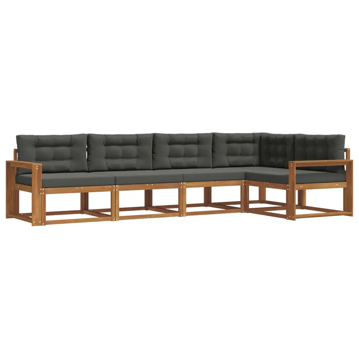 Outdoor Sectional Sofa Set Modular Garden Patio Furniture 5 Pieces Brown