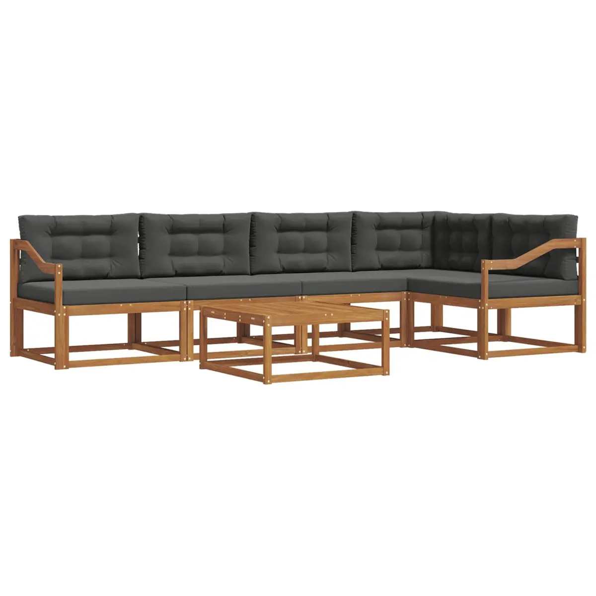 Outdoor Sectional Sofa Set Modular Garden Patio Furniture 6 Piece Brown