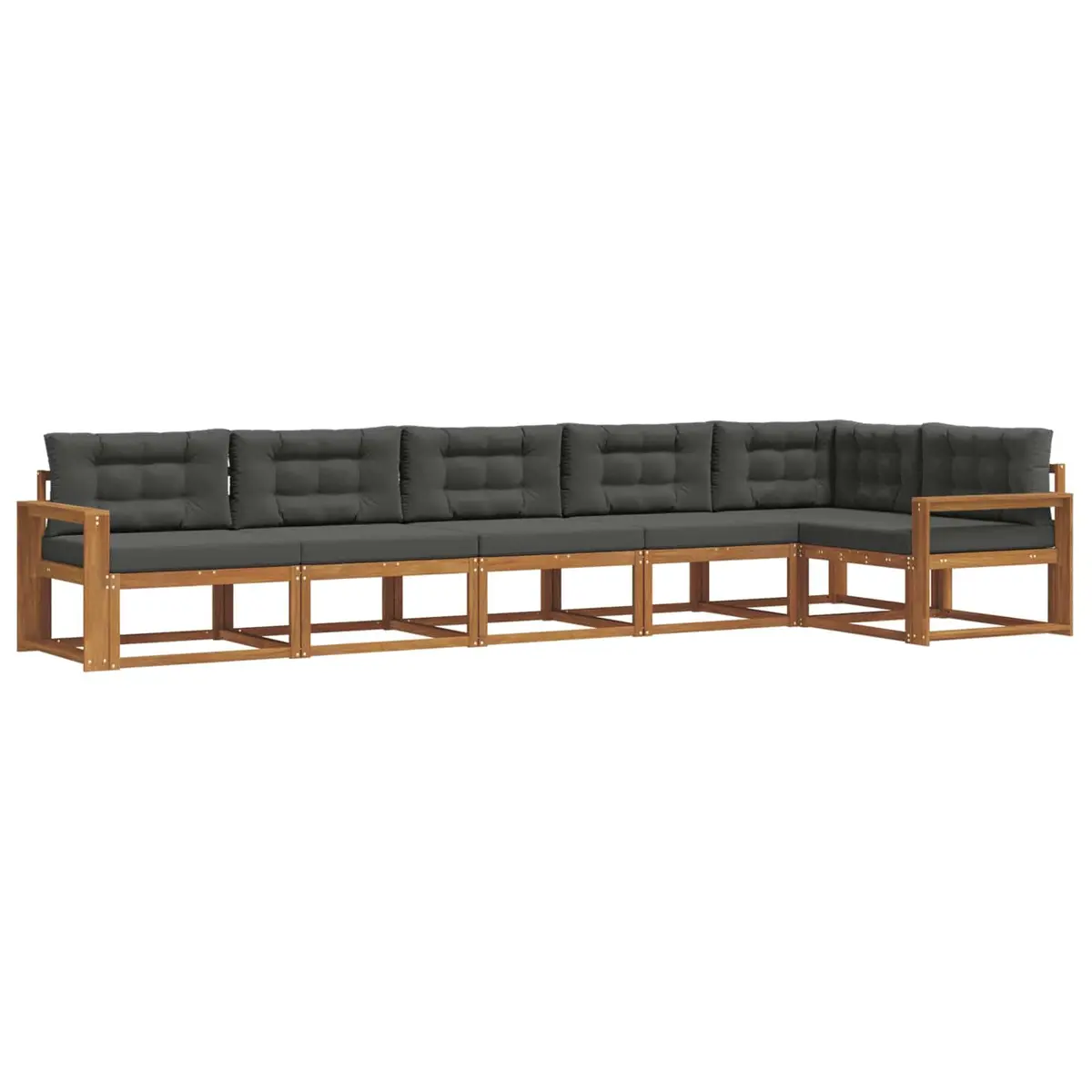 Outdoor Sectional Sofa Set Modular Garden Patio Furniture 6 Piece Brown