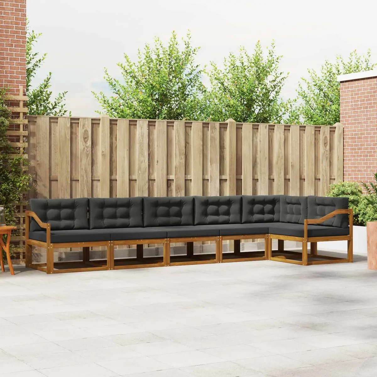 Outdoor Sectional Sofa Set Modular Garden Patio Furniture 6 Piece Brown