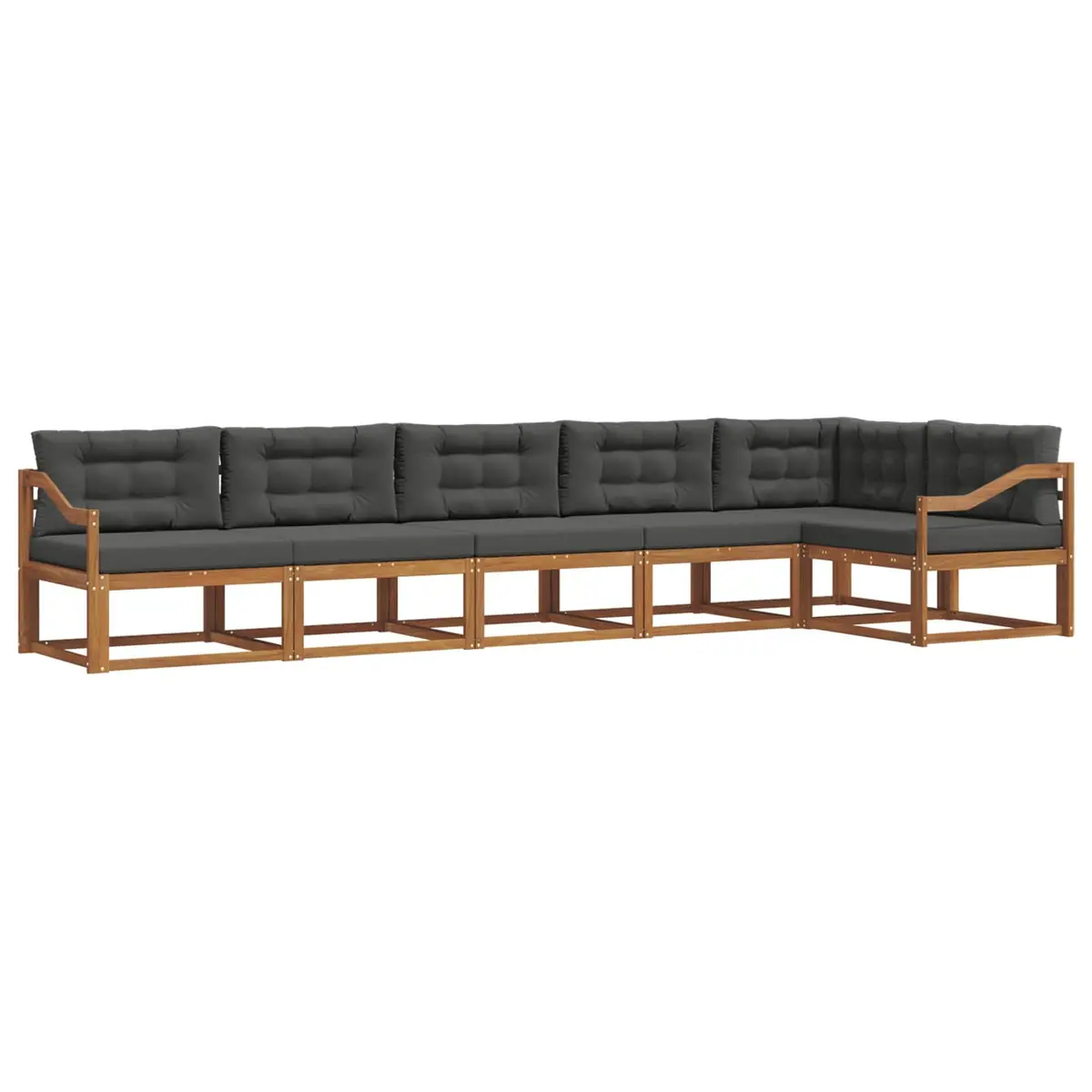 Outdoor Sectional Sofa Set Modular Garden Patio Furniture 6 Piece Brown