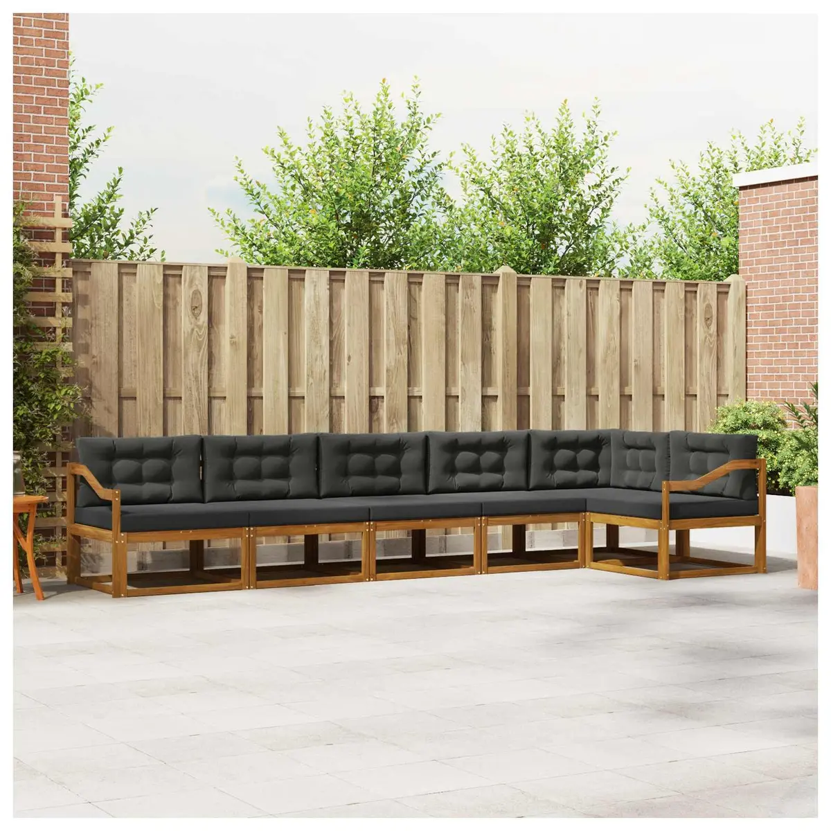 Outdoor Sectional Sofa Set Modular Garden Patio Furniture 6 Piece Brown