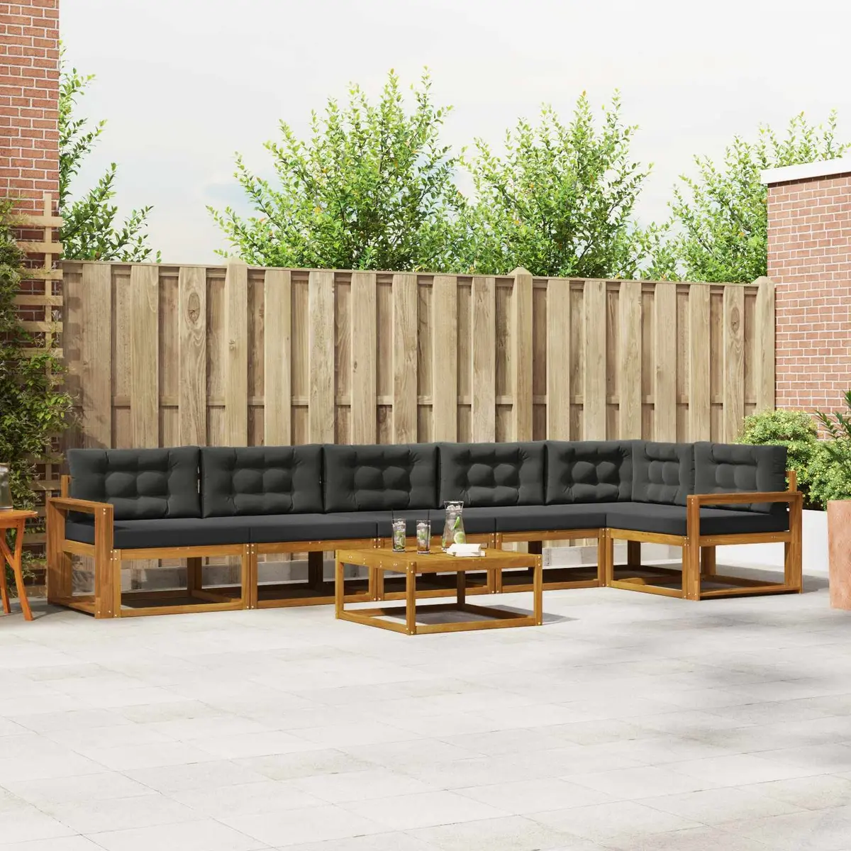 Outdoor Sectional Sofa Set 7 Piece Garden Patio Furniture Modular Lounge with